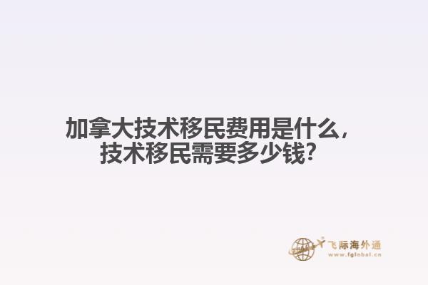 加拿大技術(shù)移民費用是什么，技術(shù)移民需要多少錢？