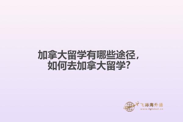 加拿大留學有哪些途徑，如何去加拿大留學？
