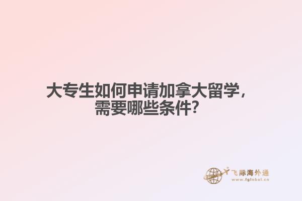 大專生如何申請加拿大留學(xué)，需要哪些條件？