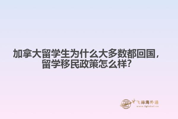 加拿大留學生為什么大多數(shù)都回國，留學移民政策怎么樣？