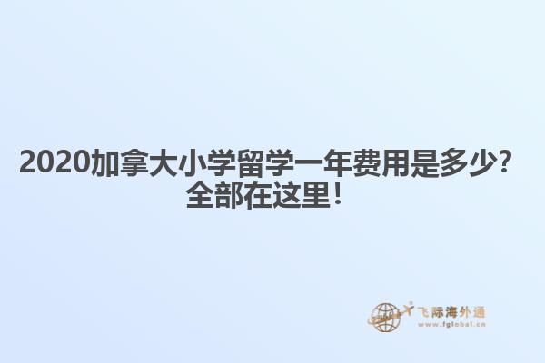2020加拿大小學(xué)留學(xué)一年費(fèi)用是多少？全部在這里！
