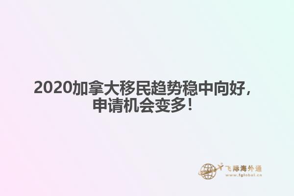 2020加拿大移民趨勢(shì)穩(wěn)中向好，申請(qǐng)機(jī)會(huì)變多！
