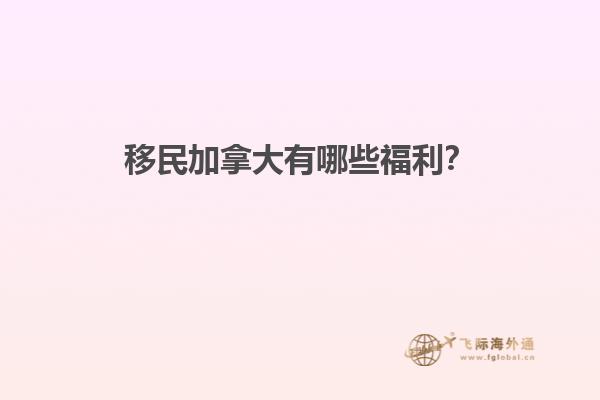 移民加拿大有哪些福利？
