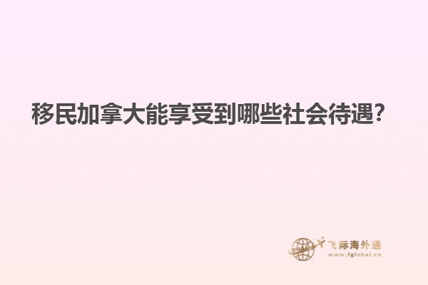 移民加拿大能享受到哪些社會待遇？