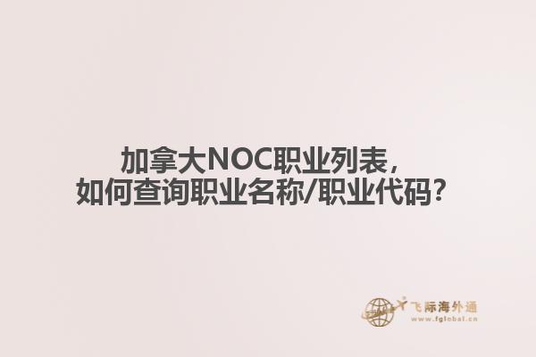 加拿大NOC職業(yè)列表，如何查詢職業(yè)名稱/職業(yè)代碼？