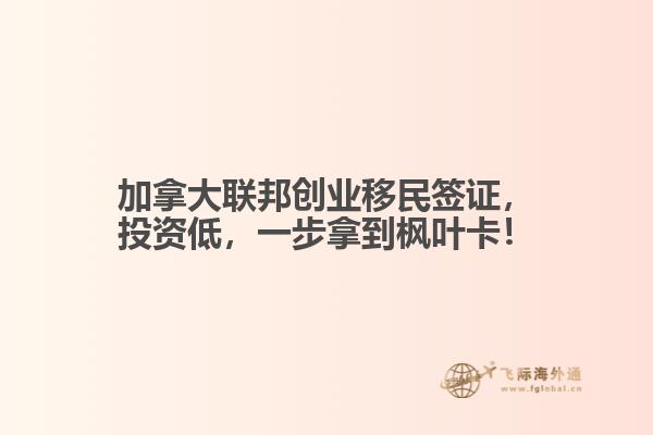 加拿大聯(lián)邦創(chuàng)業(yè)移民簽證，投資低，一步拿到楓葉卡！