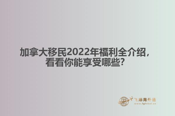 加拿大移民2022年福利全介紹，看看你能享受哪些？
