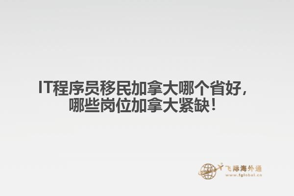 IT程序員移民加拿大哪個省好，哪些崗位加拿大緊缺！
