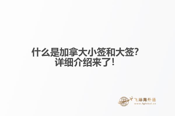 什么是加拿大小簽和大簽？詳細(xì)介紹來了！