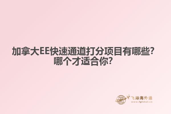 加拿大EE快速通道打分項目有哪些？哪個才適合你？