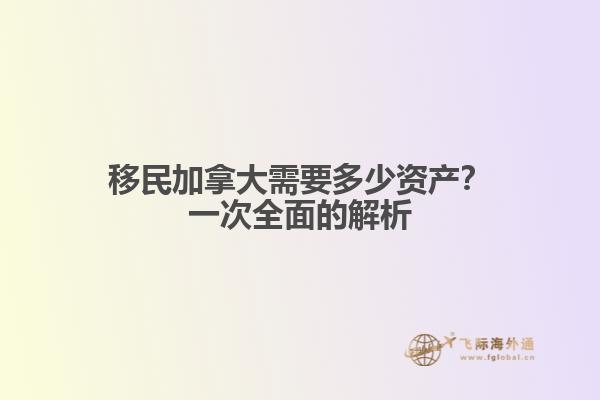 移民加拿大需要多少資產(chǎn)？一次全面的解析