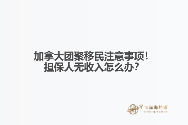 加拿大團聚移民注意事項！擔保人無收入怎么辦？