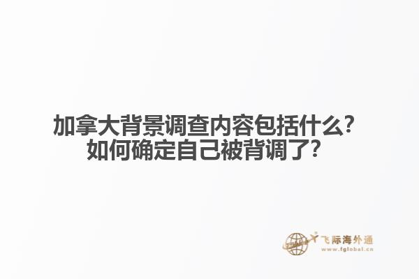 加拿大背景調(diào)查內(nèi)容包括什么？如何確定自己被背調(diào)了？