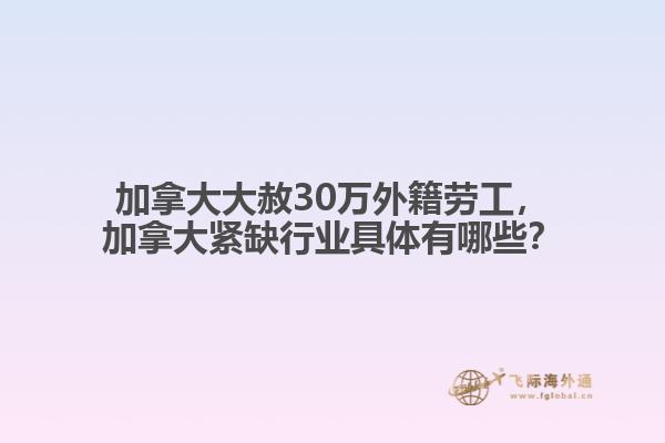 加拿大大赦30萬外籍勞工，加拿大緊缺行業(yè)具體有哪些？