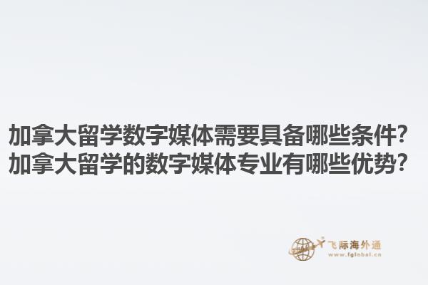 加拿大留學(xué)數(shù)字媒體需要具備哪些條件？加拿大留學(xué)的數(shù)字媒體專業(yè)有哪些優(yōu)勢(shì)？