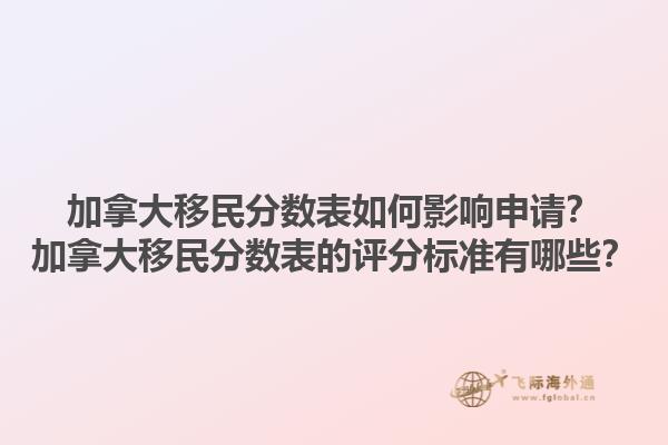 加拿大移民分數(shù)表如何影響申請？加拿大移民分數(shù)表的評分標準有哪些？1.jpg