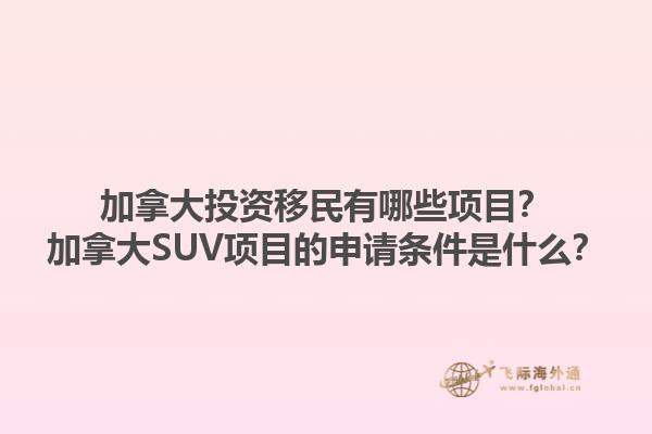 加拿大投資移民有哪些項(xiàng)目？加拿大SUV項(xiàng)目的申請(qǐng)條件是什么？1.jpg