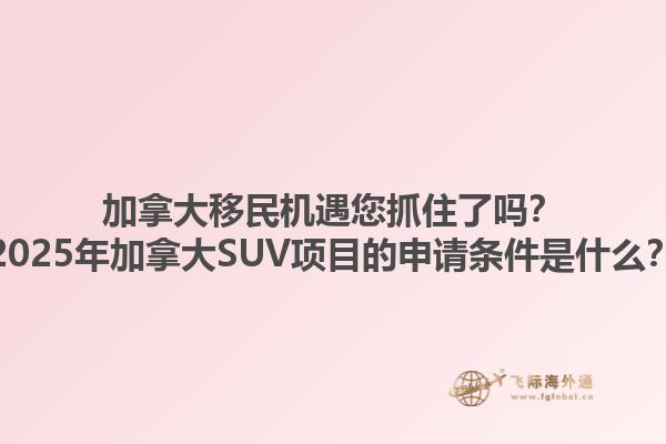 加拿大移民機(jī)遇您抓住了嗎？2025年加拿大SUV項(xiàng)目的申請(qǐng)條件是什么？1.jpg