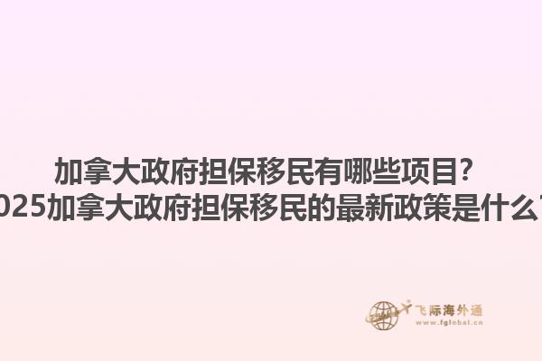 加拿大政府擔(dān)保移民有哪些項(xiàng)目？2025加拿大政府擔(dān)保移民的最新政策是什么？