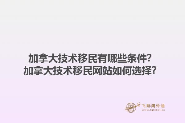 加拿大技術(shù)移民有哪些條件？加拿大技術(shù)移民網(wǎng)站如何選擇？
