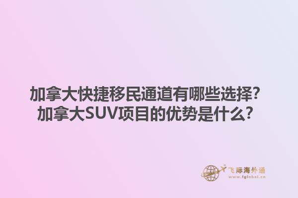 加拿大快捷移民通道有哪些選擇？加拿大SUV項(xiàng)目的優(yōu)勢(shì)是什么？