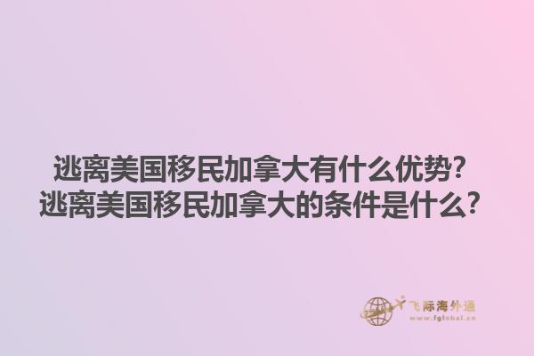 逃離美國移民加拿大有什么優(yōu)勢(shì)？逃離美國移民加拿大的條件是什么？1.jpg