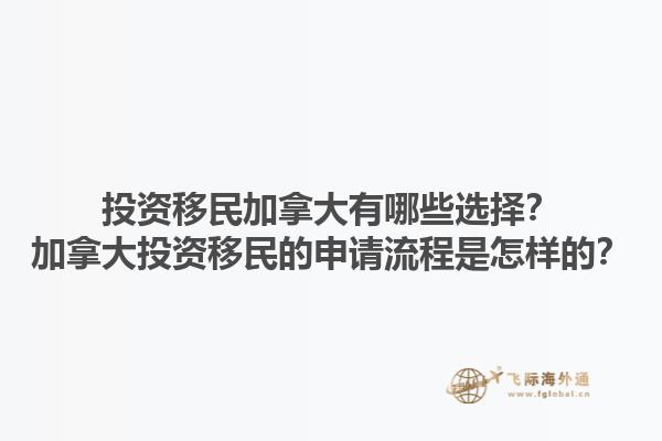 投資移民加拿大有哪些選擇？加拿大投資移民的申請流程是怎樣的？