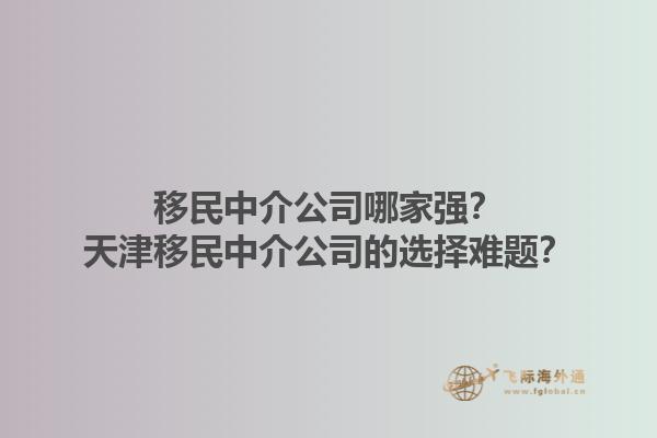 移民中介公司哪家強？天津移民中介公司的選擇難題？