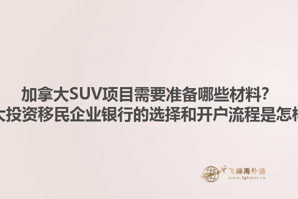 加拿大SUV項(xiàng)目需要準(zhǔn)備哪些材料？加拿大投資移民企業(yè)銀行的選擇和開戶流程是怎樣的？1.jpg