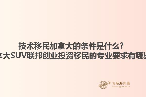 技術(shù)移民加拿大的條件是什么？加拿大SUV聯(lián)邦創(chuàng)業(yè)投資移民的專業(yè)要求有哪些？1.jpg