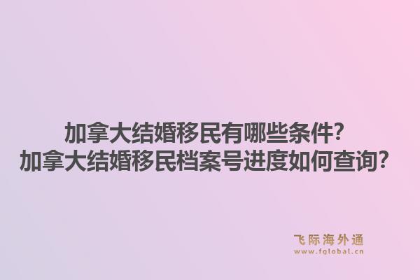 加拿大結(jié)婚移民有哪些條件？加拿大結(jié)婚移民檔案號(hào)進(jìn)度如何查詢？1.jpg