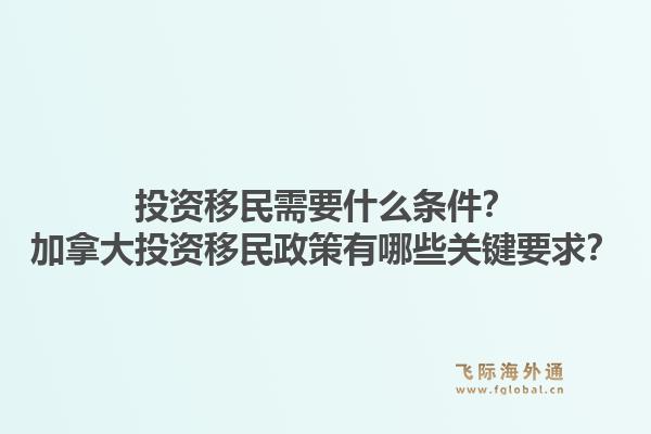 投資移民需要什么條件？加拿大投資移民政策有哪些關鍵要求？1.jpg