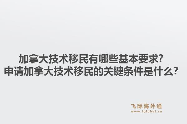 加拿大技術(shù)移民有哪些基本要求？申請(qǐng)加拿大技術(shù)移民的關(guān)鍵條件是什么？1.jpg