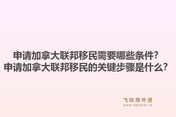 申請加拿大聯(lián)邦移民需要哪些條件？申請加拿大聯(lián)邦移民的關鍵步驟是什么？1.jpg