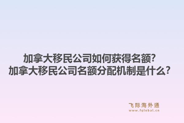 加拿大移民公司如何獲得名額？加拿大移民公司名額分配機制是什么？1.jpg