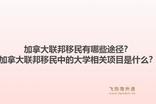 加拿大聯(lián)邦移民有哪些途徑？加拿大聯(lián)邦移民中的大學(xué)相關(guān)項(xiàng)目是什么？1.jpg