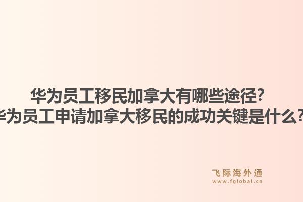 華為員工移民加拿大有哪些途徑？華為員工申請加拿大移民的成功關(guān)鍵是什么？1.jpg