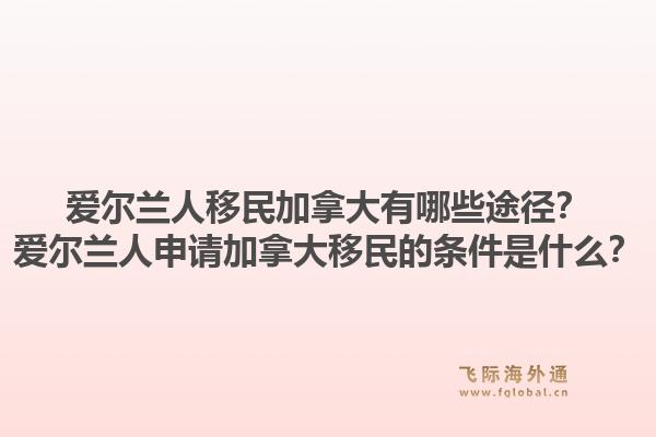 愛(ài)爾蘭人移民加拿大有哪些途徑？愛(ài)爾蘭人申請(qǐng)加拿大移民的條件是什么？1.jpg