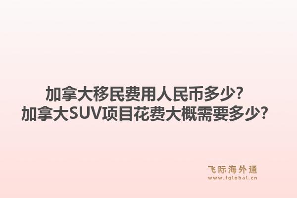 加拿大移民費用人民幣多少？加拿大SUV項目花費大概需要多少？1.jpg