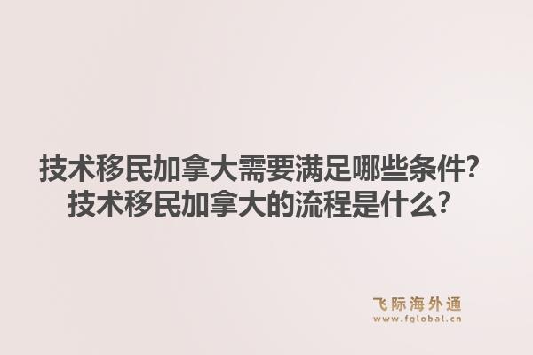 技術(shù)移民加拿大需要滿足哪些條件？技術(shù)移民加拿大的流程是什么？