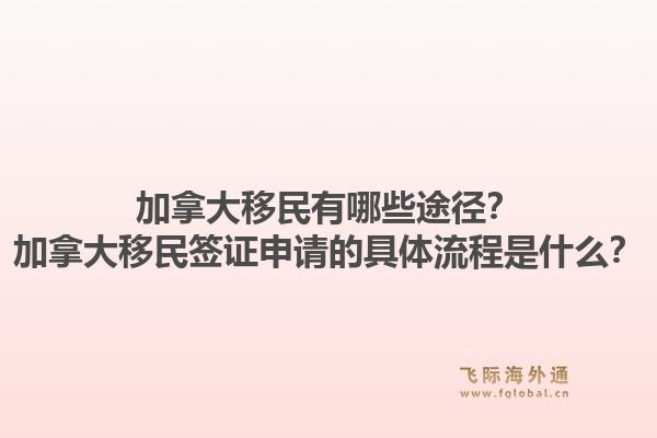 加拿大移民有哪些途徑？加拿大移民簽證申請的具體流程是什么？1.jpg