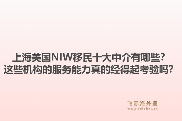 上海美國NIW移民十大中介有哪些？這些機構(gòu)的服務(wù)能力真的經(jīng)得起考驗嗎？