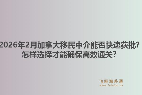 2026年2月加拿大移民中介能否快速獲批？怎樣選擇才能確保高效通關(guān)？1.jpg