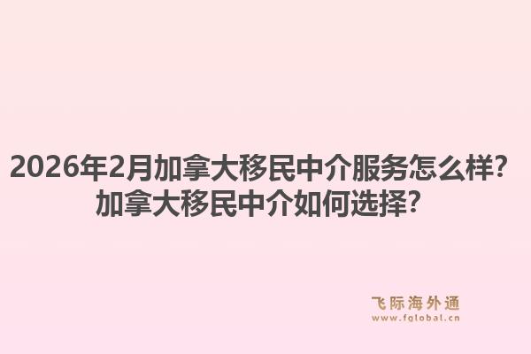 2026年2月加拿大移民中介服務怎么樣？加拿大移民中介如何選擇？