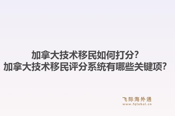 加拿大技術(shù)移民如何打分？加拿大技術(shù)移民評分系統(tǒng)有哪些關(guān)鍵項？1.jpg